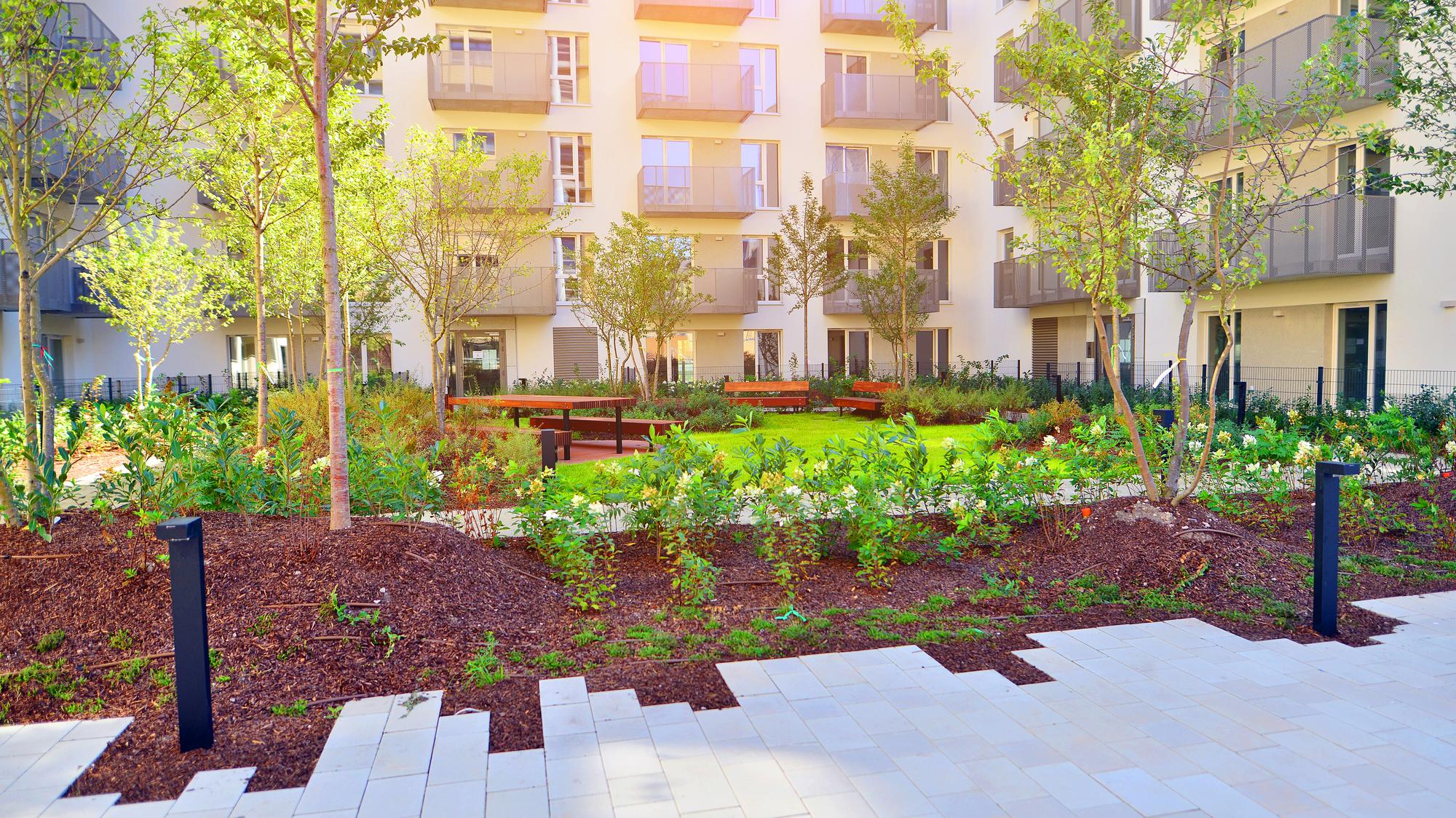 Contrat d'entretien des espaces verts en copropriété : maîtriser vos dépenses et sécuriser votre résidence 2 syndic copropriété examinant un devis de contrat entretien espaces verts