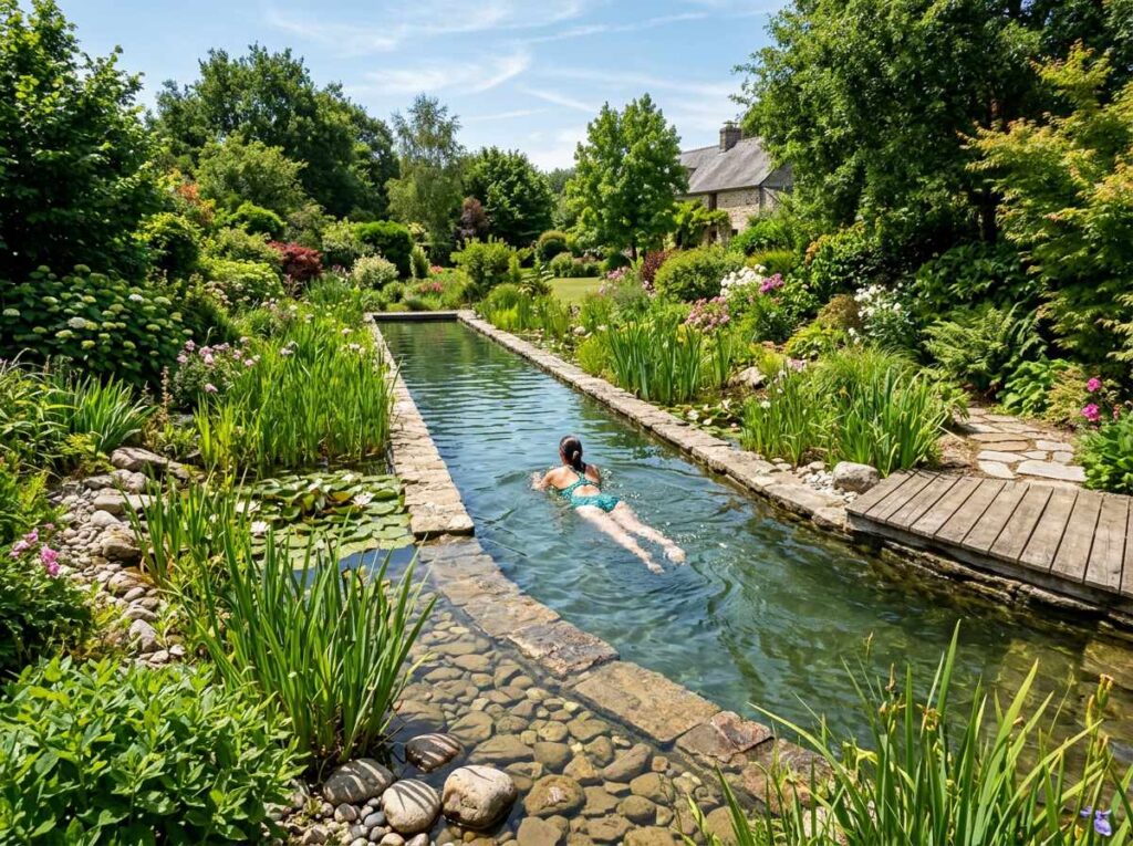 Piscine biologique avec couloir de nage : Construction sur mesure, devis gratuit et budget optimisé