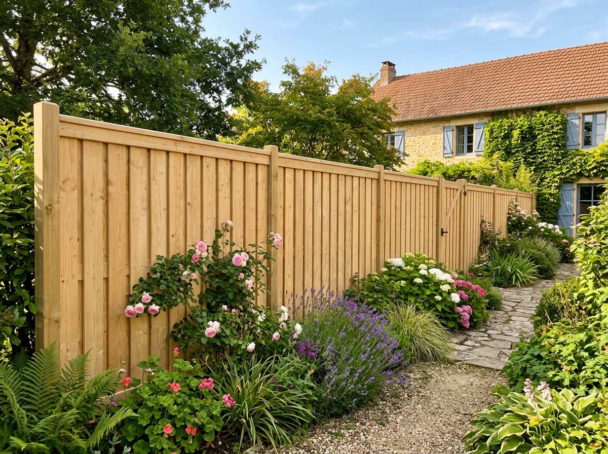 Types de clôture : guide comparatif complet pour choisir la meilleure option pour votre jardin 1 type de clôture en bois palissade jardin