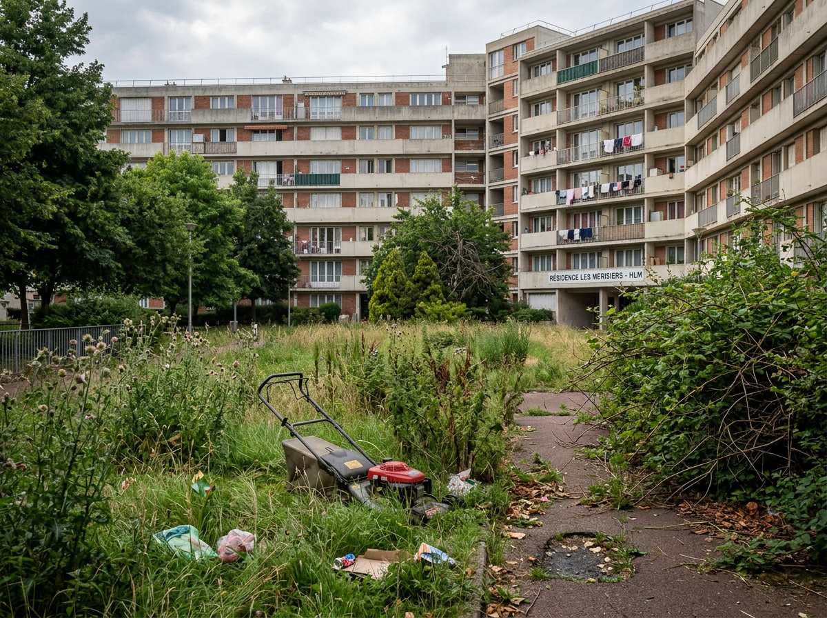 Fréquence d'entretien des espaces verts en copropriété : responsabilités, calendrier et budget à connaître 3 espaces verts copropriété mal entretenus pelouse en friche haies envahissantes